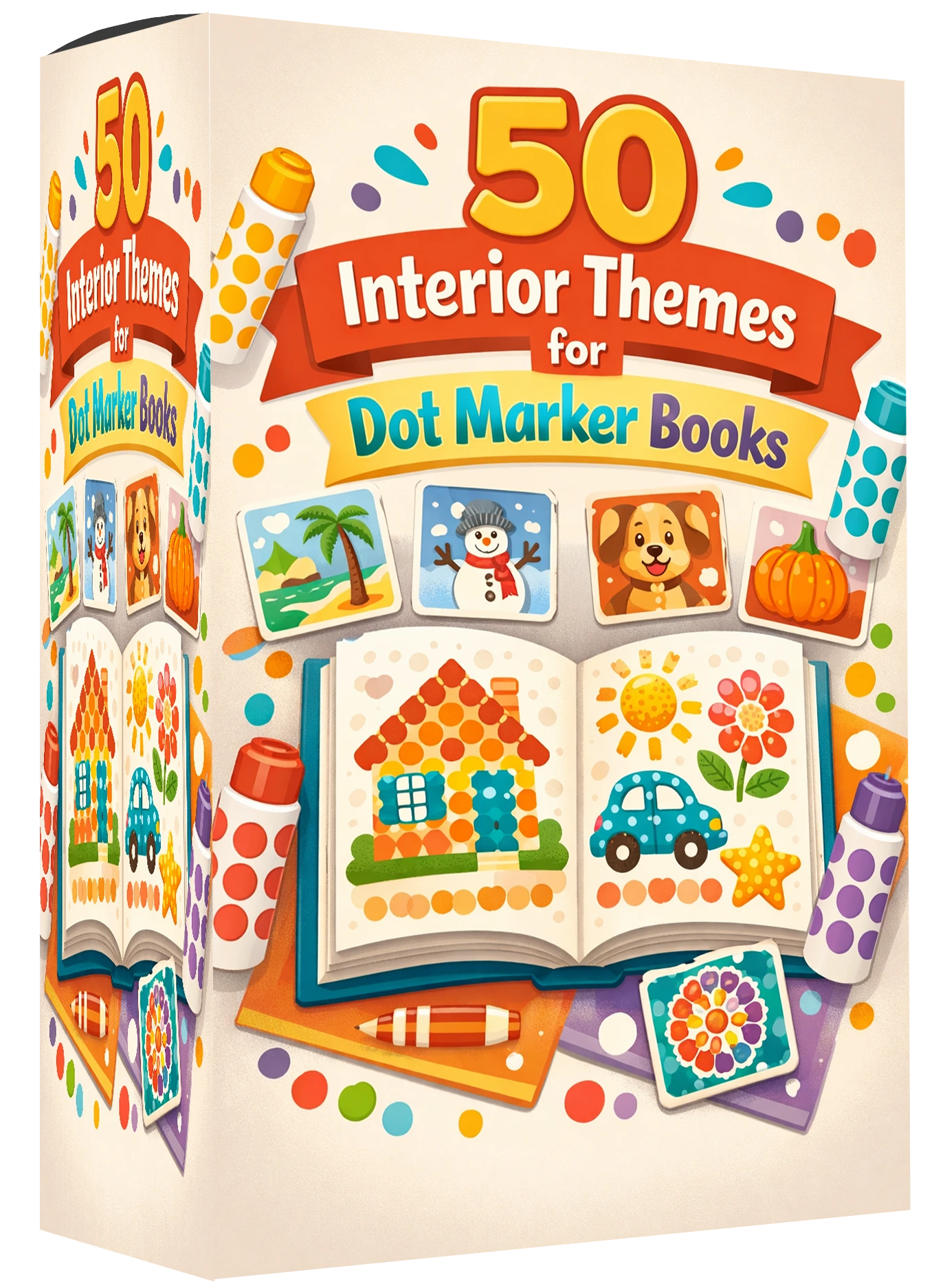 50 Ready-to-Use Interior Themes for Dot Marker Books